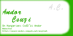 andor csuzi business card